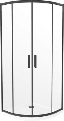 Dušo kabina Mexen Rio F 863-080-080-70-00-4110B, pusapvalė, 80 cm x 80 cm x 190 cm, balta sp./juoda sp./grūdintas