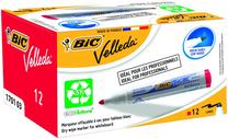 Žymeklis baltai lentai Bic Velleda 701030, 1 - 5 mm, raudona sp., 12 vnt.
