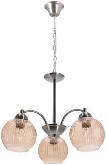Светильник потолочный Candellux Lighting Medina 33-48554, E27, 3 x 60 Вт, янтарный цв. / никелевый цв., 15 x 15 cm