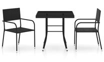 Āra mēbeļu komplekts VLX Garden Dining Set, melns krās., 2 sēdvietas
