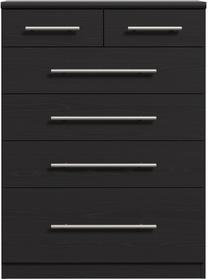 Komoda Forte PRUK222-D126, juoda sp., 95 cm x 41.6 cm x 69.9 cm