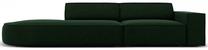 Sofa Micadoni Home Jodie Rounded 3 Seats, tamsiai žalia sp., kairinė, 262 x 102 cm x 70 cm