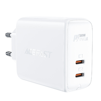 Telefono įkroviklis AceFast A29, 2 x USB-C, balta sp., 50 W