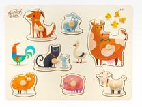 Medinė dėlionė Smily Play Pets SPW83804, 33.6 cm x 30.2 cm, 7 vnt., įvairių spalvų
