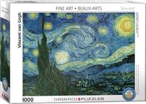 Dėlionė Eurographics Fine Art Vincent Van Gogh The Starry Night, 67.6 cm x 48.9 cm, 1000 vnt., mėlyna sp./žalia sp.