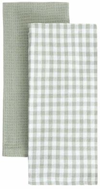 Virtuvinių rankšluosčių rinkinys Homla Alambra 243308, balta sp./žalia sp., 65 cm x 45 cm, 2 vnt.