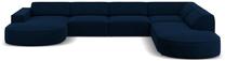 Kampinė sofa Micadoni Home Jodie Rounded Panoramic 7 Seats, tamsiai mėlyna sp., dešininė, 364 x 262 cm x 70 cm