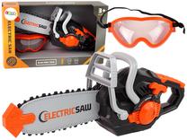 Bērnu darbarīku komplekts Lean Toys Electric Saw, melna krās./oranža krās./pelēka krās.