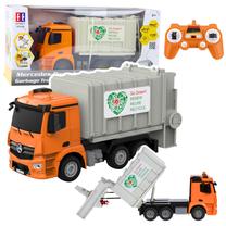 Rc šiukšliavežė Double E Mercedes Benz Antos, 1:26, balta sp./oranžinė sp.