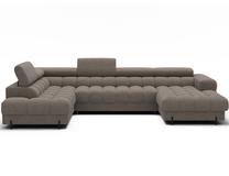 Kampinė sofa - lova Feraria Royal 20, tamsaus smėlio spalva, kairinė, 202 x 358 cm x 93 cm