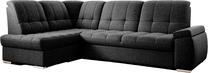 Kampinė sofa Sado Flores 10, juoda sp., kairinė, 192 x 272 cm x 95 cm