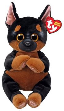 Плюшевая игрушка собака Meteor TY Beanie Bellies, коричневый цв./черный цв., 24 см