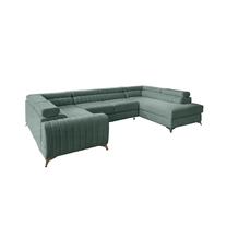 Kampinė sofa Louis Poco 100, žalia sp., dešininė, 202 x 347 cm x 92 cm