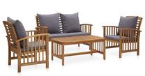 Āra mēbeļu komplekts VLX Garden Lounge Set, pelēks krās./brūns krās., 4 sēdvietas