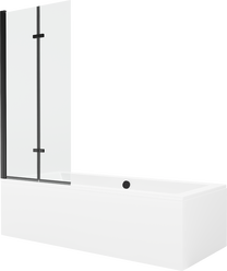 Vonia, su sienele su sienele, laisvai pastatoma Mexen Cube, 170 cm x 80 cm x 39 cm, stačiakampis, balta sp.