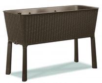 Gėlių vazonas Keter Easy Grow Rattan Waves 17194592, plastikinis, 114 cm x 49 cm, ruda sp.