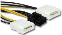 Adapteris Qoltec 50433 8 pin Molex Female, 8 pin Molex Female, 0.15 m, juoda sp./geltona sp.