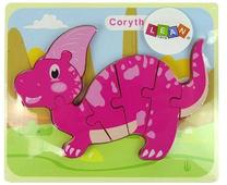 Деревянный пазл Lean Toys Corythosaurus 10344, 18 см x 16 см, фиолетовый цв.