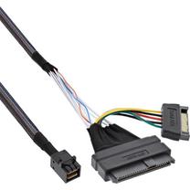 Провод InLine 29620A Mini SAS Male, SATA / U2, 0.5 м, черный цв.