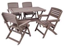 Lauko baldų komplektas Folkland Timber Heini, pilkas, 4 vietų