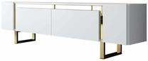 TV skapītis Kalune Design Yildiz, zelta krās./balts krās., 30 cm x 180 cm x 50 cm
