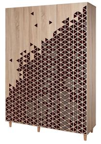 Spinta Kalune Design Mode 122, raudona sp./sonoma ąžuolo sp., 135 cm x 52 cm x 192 cm