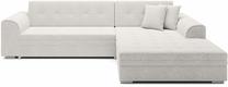 Kampinė sofa - lova Sorento, balta sp., dešininė, 194 x 296 cm x 78 cm
