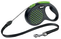 Automatinis pavadėlis Flexi Design Cord S, juoda sp./žalia sp., 5 m