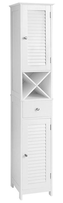 Laisvai pastatoma vonios spinta Songmics Cabinet, balta sp., 30 cm x 32 cm x 170 cm