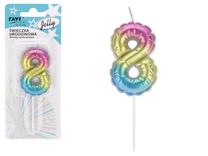 Dzimšanas dienas svece Ravi Jelly 8, daudzkrāsaina, 16 cm