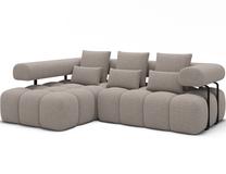 Kampinė sofa Levvi, smėlio sp., 184 x 260 cm x 102 cm