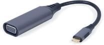 Adapteris Gembird USB-C - VGA A-USB3C-VGA-01 USB-C male, VGA female, 0.15 m, pelēka krās.