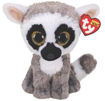 Mīkstā rotaļlieta TY Beanie Boos Linus Lemur, pelēka krās., 24 cm