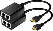 Pagarinātājs Logilink HDMI EXtender Up To 30m HDMI/2 x RJ-45, HDMI/2 x RJ-45, melna krās.