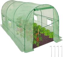 Akendega kaarjas kasvuhoone TM-00329, polüetüleen, 4.5 x 2 m, roheline v.