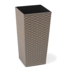 Gėlių vazonas Lamela Finezja Eco Wood RATTAN 823-27, plastikinis, Ø 30 cm, pilka sp.