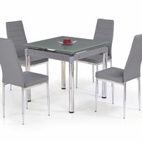 Stalas išskleidžiamas Kent, pilka sp./chromo sp., 80 - 130 cm x 80 cm x 76 cm