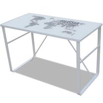 Rakstāmgalds VLX Rectangular Desk with Map Pattern, 60 cm x 120 cm, 5 cm, balta krās.