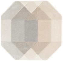 Kilimas vidaus Home4you Dixie Octagon, pilka sp./smėlio sp., 200 cm x 200 cm