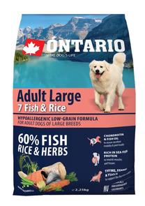 Сухой корм для собак Ontario Adult Large Fish and Rice, рыба, 2.25 кг