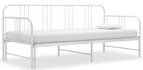 Lova viengulė su ištraukiama papildoma lova VLX Pull-Out 324753, 90 x 200 cm, balta sp., be čiužinio, su grotelėmis