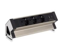 Įmontuojamas ilgintuvas Design Light Deskbox, 3 x 1,5 mm², 1.8 m, IP20, 3 lizdų, juoda sp.