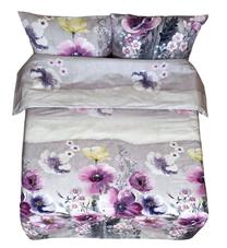 Пододеяльник Rustilė Purple Flowers 1163, желтый цв./серый цв./фиолетовый цв., 140 см x 200 см