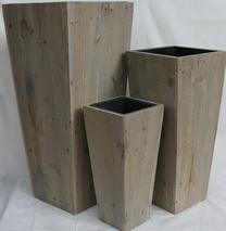 Puķu pods 6821099, koks, 25 cm x 25 cm, Ø 25 cm, brūna krās.