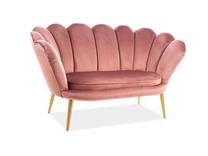 Sofa Magnolia 2, geltona sp./rožinė sp., 85 x 152 cm x 87 cm
