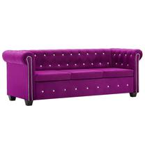 Sofa VLX Chesterfield 247147, violetinė sp., 75 x 199 cm x 72 cm