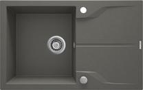 Virtuves izlietne Deante Andante Flush ZQN T11F, granīts, 78 cm x 49 cm x 18 cm, pelēka krās.