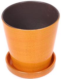 Puķu pods Polnix, keramika, Ø 13 cm, brūna krās./oranža krās.