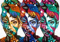 Fototapete Artgeist Colorful Faces SNEW011458, 70 cm x 100 cm
