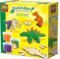 Plastilīna komplekts, dinozaurs SES Creative Wooden Skeletons, daudzkrāsaina